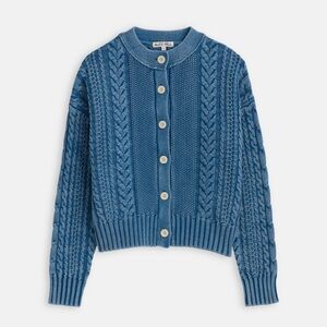 Nico Chunky Cardigan in Indigo Cable